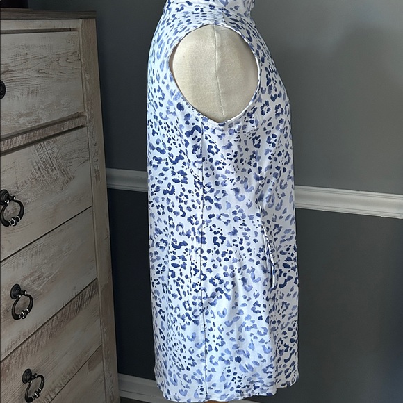 Tommy Bahama Islandzone Aubrey Blue white sleeveless dress pockets ladies medium - Picture 4 of 11